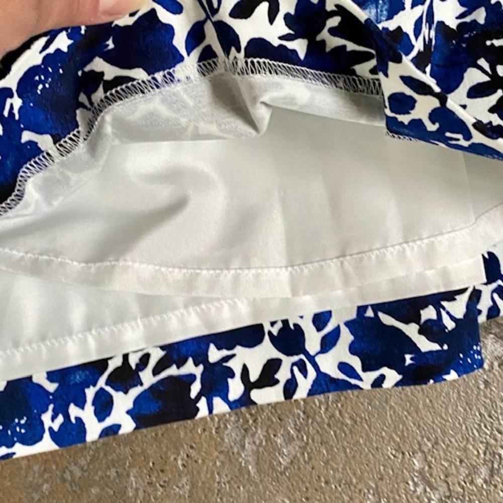 J. Crew Black, Blue & White Floral Cotton Sateen Pencil Skirt - NWT - Picture 7 of 13